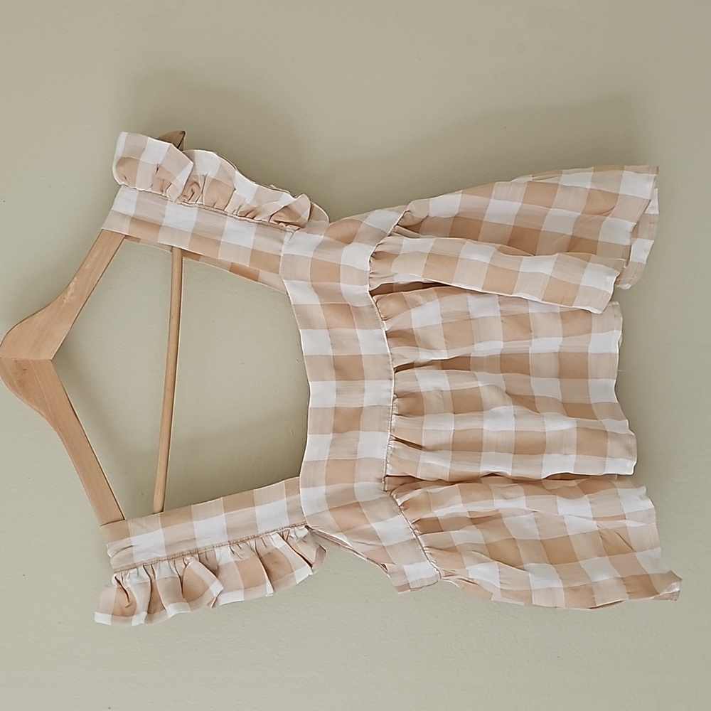 Gingham print tank top